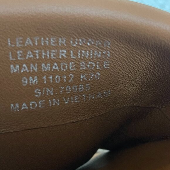 TORY BURCH Double T Logo Sport Leather Slide Sandal Aged Camello/Gold Size: 9 - Picture 10 of 16